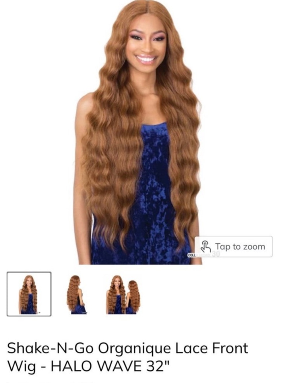 Halo Wave 32" Lace Front Wig - Honey Brown